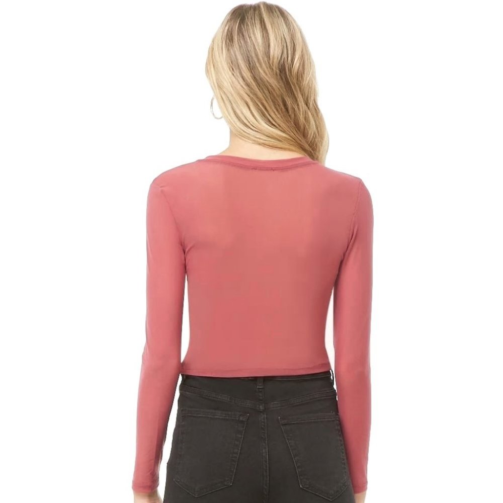 Forever 21 Iris Awesome Mesh Crop Top Mauve - Picture 5 of 12